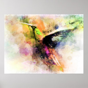 Aquarell Kolibri Poster