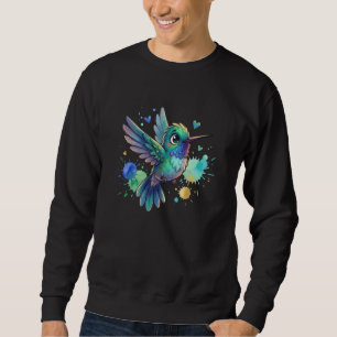 Aquarell Kolibri Süßer Bunter Vogel Liebhaber Sweatshirt