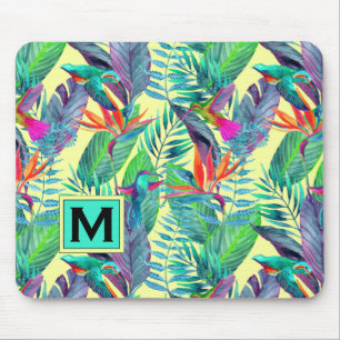 Aquarell-Kolibris addieren Ihre Initiale Mousepad