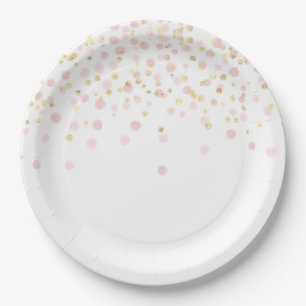 Aquarell-Konfetti Elegant Rosa Gold Chic Sie Pappteller