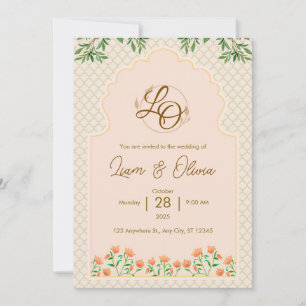 Aquarell königliche Hochzeitseinladungskarte  Einladung