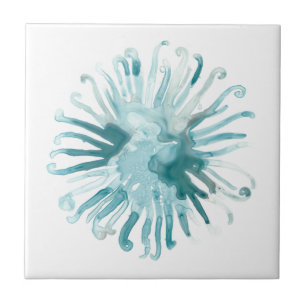 Aquarell-Koralle - Blau 2 Fliese