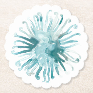 Aquarell-Koralle - Blau 2 Untersetzer