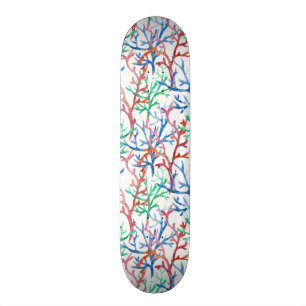 Aquarell-Korallen-Muster Skateboard