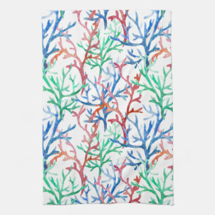 Aquarell-Korallenmuster Handtuch