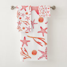 Aquarell-korallenrotes Meer-Geschöpf-nahtloses