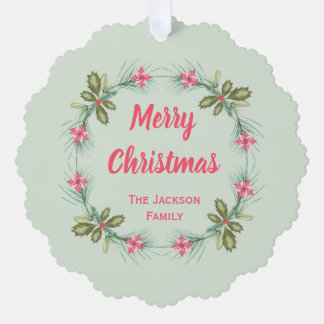 Aquarell-Kranz Frohe Weihnachten Papier-Ornament Ornament Karte