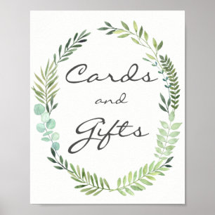 Aquarell-Kranz-Karten und Geschenke Hochzeitsposte Poster