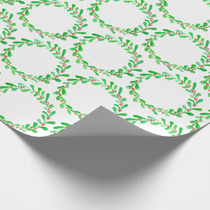 Aquarell-Kranz-Weihnachten Geschenkpapier