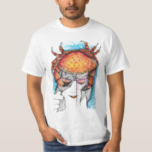 Aquarell-Krebs-Krabben-Frau T-Shirt