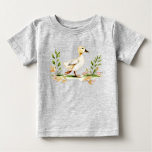 Aquarell-Küken mit vierblättrigem Kleeblatt  Baby T-shirt