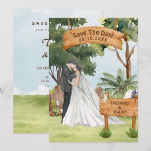 Aquarell-Kunst-Hochzeit  Save The Date