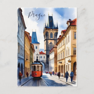 Aquarell-Kunst Prag Postkarte