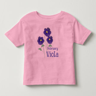 Aquarell-Kunst Veilchen-Blume Februar Geburtstag Kleinkind T-shirt