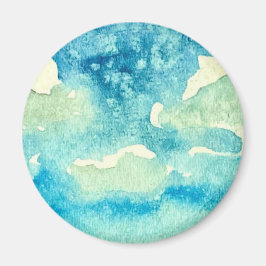 Aquarell-Kunst Wolken Magnet
