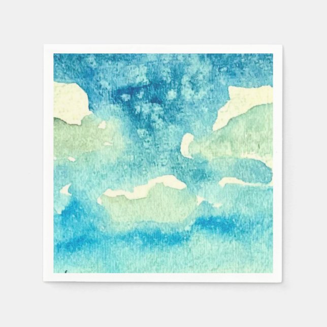 Aquarell-Kunst Wolken Serviette (Vorderseite)