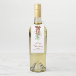 Aquarell Kupfer Bow Ribbon Garland Weihnachten Flaschenanhänger