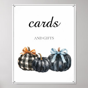 Aquarell-Kürbis-Baby-Shower-Karten-Geschenke Poster