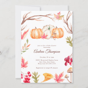 Aquarell-Kürbis-Herbst Herbst-Baby-Party Einladung