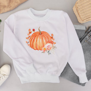 Aquarell-Kürbis und Herbstblumen Sweatshirt