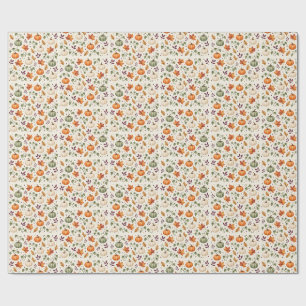 Aquarell-Kürbisfeld-Herbst-Halloween Geschenkpapier