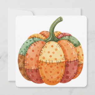 Aquarell-Kürbisflicken-Thanksgiving-Karte Karte