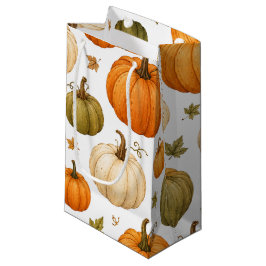 Aquarell-Kürbismuster Herbstkürbisse Kleine Geschenktüte
