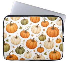 Aquarell-Kürbismuster Herbstkürbisse Laptopschutzhülle