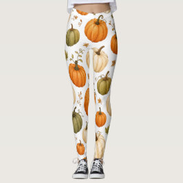 Aquarell-Kürbismuster Herbstkürbisse Leggings