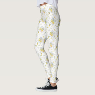 Aquarell-Küsten-Riviera-Zitronen-Fliesenmuster Leggings