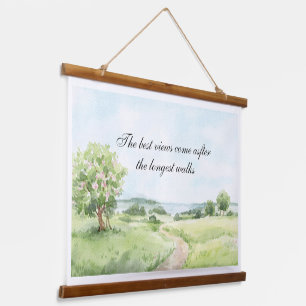 Aquarell-Küstenmeer-Landschaft-Hänger-Poster-Set Wandteppich Mit Holzrahmen