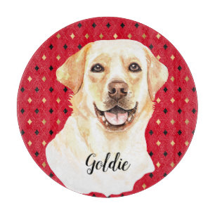 Aquarell-Labrador Retriever Hund personalisiert Schneidebrett