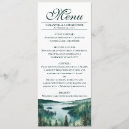 Aquarell Lake Tahoe Elegante Rustikale Hochzeit Menükarte