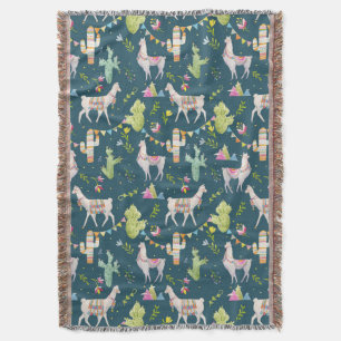 Aquarell-Lama-Flaggen-Muster Decke