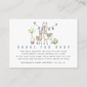 Aquarell-Lama-Themen-Baby-Shower-Buch-Anfrage Begleitkarte
