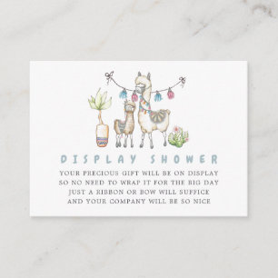 Aquarell-Lama-Themen-Baby-Shower-Display-Dusche Begleitkarte