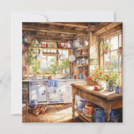 Aquarell Land Küche Hintergrund Mitteilungskarte