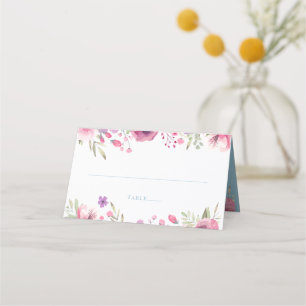 Aquarell-Landgarten-Rosen Grünzeug Platzkarte