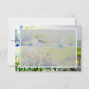 Aquarell-Landgartenkirche personalisiert Mitteilungskarte