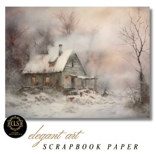 Aquarell-Landhaus-Landschafts-Scrapbook-Papier