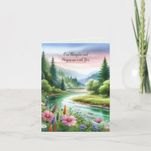 Aquarell-Landschaft-Beileid Dankeskarte