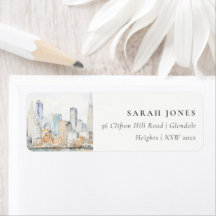 Aquarell-Landschaft Hochzeit in San Francisco