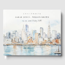 Aquarell-Landschaft Hochzeit in San Francisco
