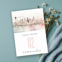 Aquarell-Landschaft-Hochzeit in Seattle, Washingto
