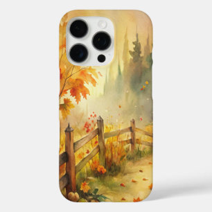 Aquarell-Landschaft im rustikalen Herbststil iPhone 16 Pro Hülle