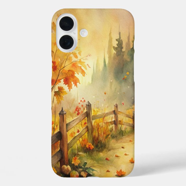 Aquarell-Landschaft im rustikalen Herbststil  Case-Mate iPhone Hülle (Rückseite)