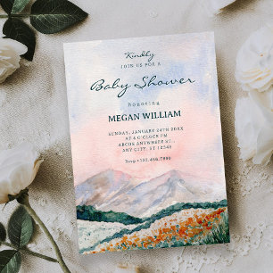 Aquarell-Landschaft-Natur-Baby-Party Einladung