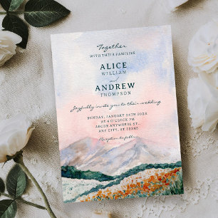 Aquarell-Landschaft Natur Hochzeit Einladung