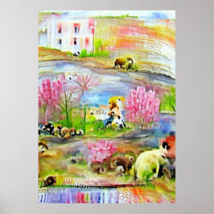 Aquarell-Landschaft Poster