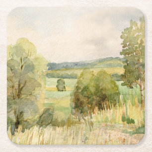 Aquarell-Landschaft Rechteckiger Pappuntersetzer